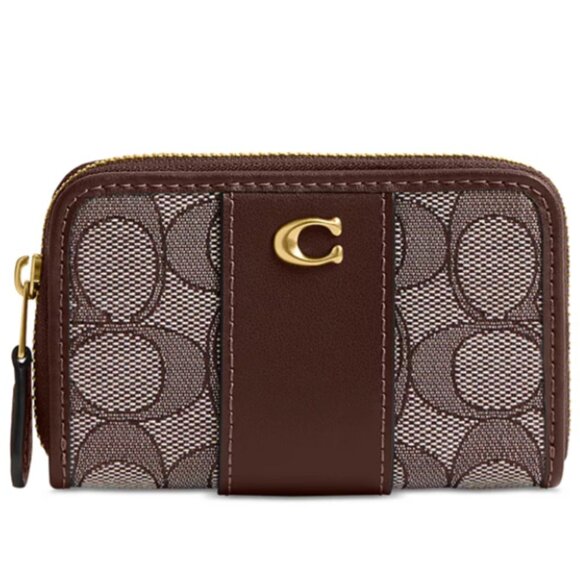 NWT - COACH Essential Small Signature Jacquard Zip Around Card Case - Picture 1 of 14
